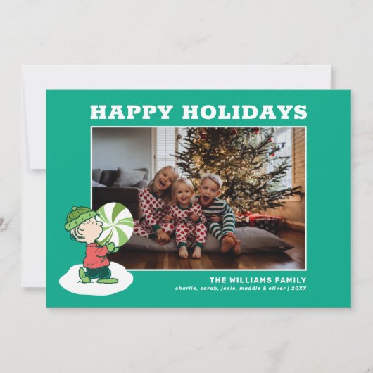 Linus Peppermint-Snoep Feestdagenkaart (Voorkant)