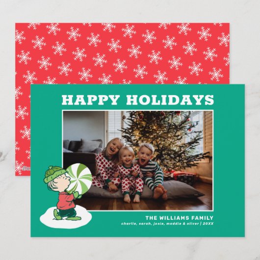 Linus Peppermint-Snoep Feestdagenkaart (Voorkant / Achterkant)