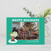 Linus Peppermint-Snoep Feestdagenkaart (Staand voorkant)