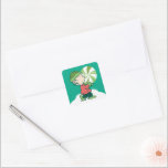 Linus Peppermint-Snoep Vierkante Sticker<br><div class="desc">Charles Schulz's Peanuts Christmas-design leggen de essentie van kinderonschuld en de hartverwarmende sfeer van het vakantieseizoen vast.</div>