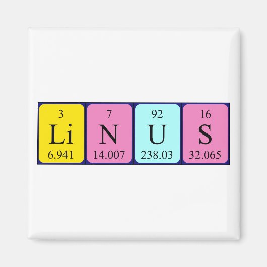 Linus periodieke lijstnaam magnet (Voorkant)