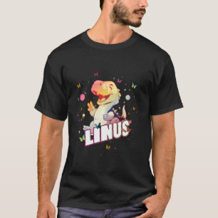 LINUS - Schattigee jongensnaam met schattige dinos T-shirt