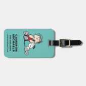 Linus vergeleken met Snoopy's oor Bagagelabel (Voorkant horizontaal)