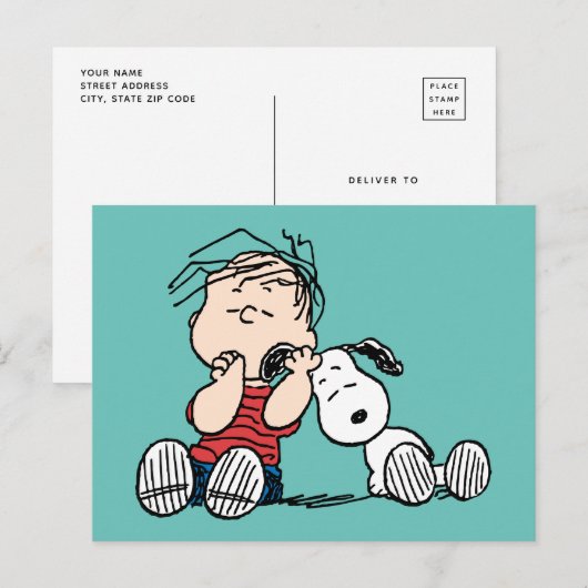 Linus vergeleken met Snoopy's oor Briefkaart (Voorkant / Achterkant)