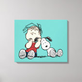 Linus vergeleken met Snoopy's oor Canvas Afdruk (Voorkant)