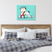 Linus vergeleken met Snoopy's oor Canvas Afdruk (Insitu (Slaapkamer))