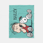 Linus vergeleken met Snoopy's oor Fleece Deken (Voorkant)