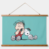 Linus vergeleken met Snoopy's oor Hangend Wandkleed (Voorkant)