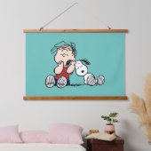 Linus vergeleken met Snoopy's oor Hangend Wandkleed (Slaapkamer)