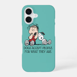 Linus vergeleken met Snoopy's oor iPhone 16 Hoesje
