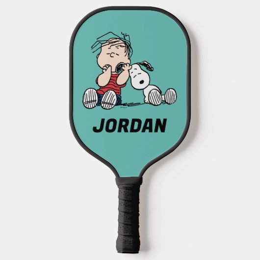 Linus vergeleken met Snoopy's oor | Jouw namen toe Pickleball Paddle (Achterkant)