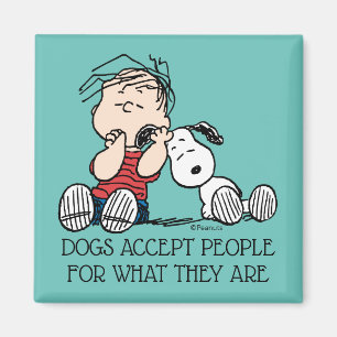 Linus vergeleken met Snoopy's oor Magneet