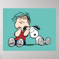 Linus vergeleken met Snoopy's oor