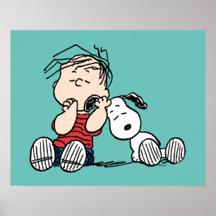Linus vergeleken met Snoopy's oor Poster