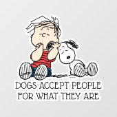 Linus vergeleken met Snoopy's oor Raamsticker (Vel)