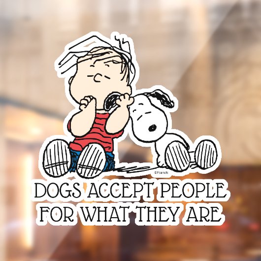 Linus vergeleken met Snoopy's oor Raamsticker (Vel 2)