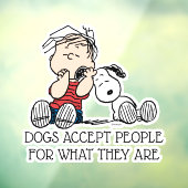 Linus vergeleken met Snoopy's oor Raamsticker (Vel 3)