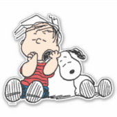 Linus vergeleken met Snoopy's oor Sticker (Voorkant)