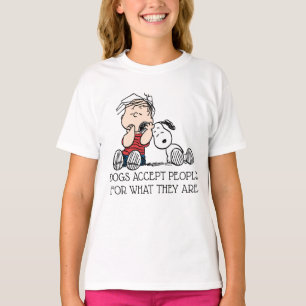 Linus vergeleken met Snoopy's oor T-shirt