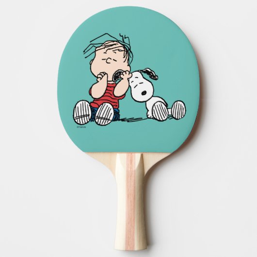 Linus vergeleken met Snoopy's oor Tafeltennisbatje (Voorkant)