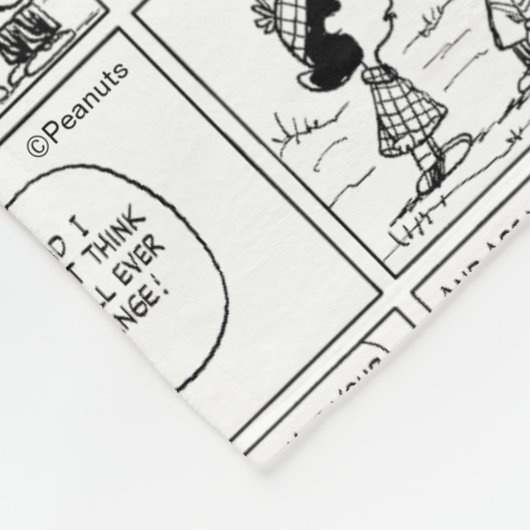 Linus vertelt Lucy dat ze Crabby is Fleece Deken (Hoek)