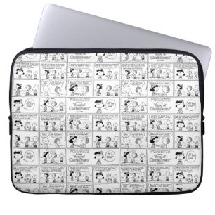 Linus vertelt Lucy dat ze Crabby is Laptop Sleeve