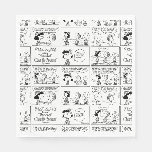 Linus vertelt Lucy dat ze Crabby is Servet (Voorkant)