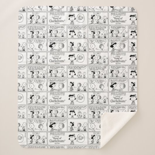 Linus vertelt Lucy dat ze Crabby is Sherpa Deken (Voorkant)