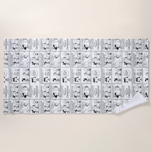 Linus vertelt Lucy dat ze Crabby is Strandlaken (Voorkant)