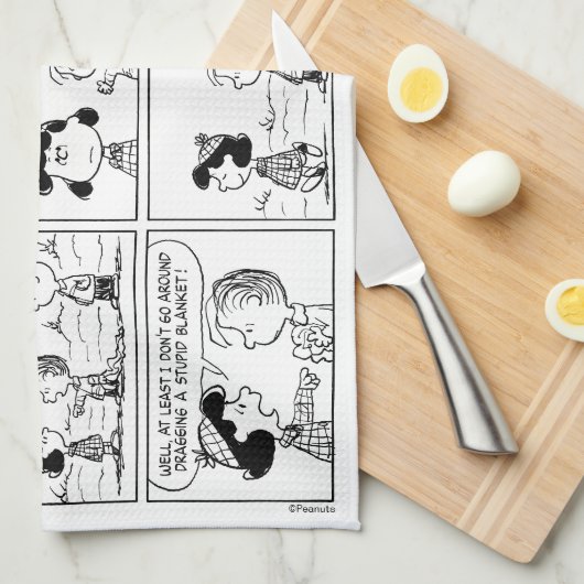 Linus vertelt Lucy dat ze Crabby is Theedoek (Quarter Fold)