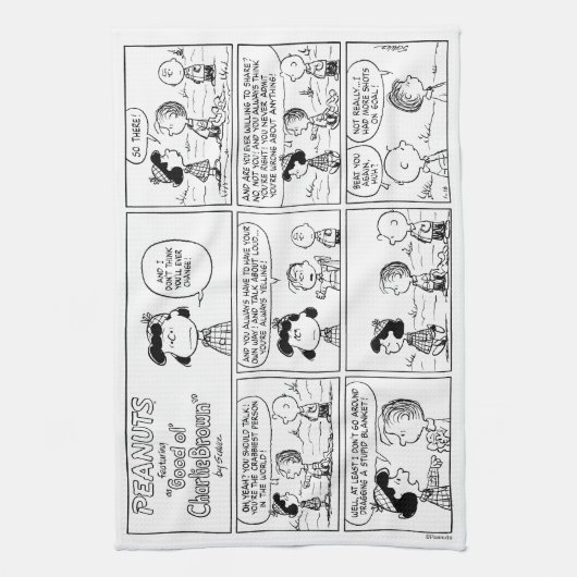 Linus vertelt Lucy dat ze Crabby is Theedoek (Verticaal)