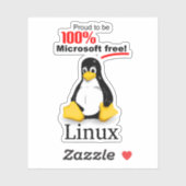 Linux 3x3 Vinyl Sticker - Microsoft Gratis (Vel)