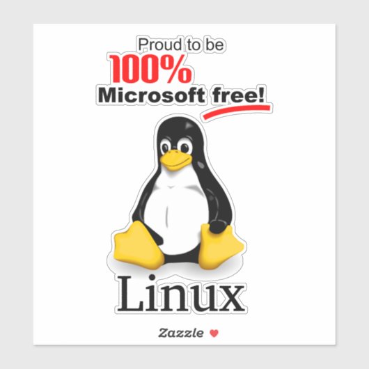 Linux 8x8 Vinyl Sticker - Microsoft Gratis (Vel)