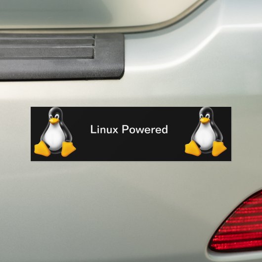 Linux-aangedreven bumpersticker (Op auto)