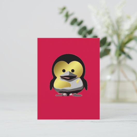 Linux Baby Tux d'Or Briefkaart (Staand voorkant)