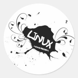Linux betekent vrijheid ronde sticker