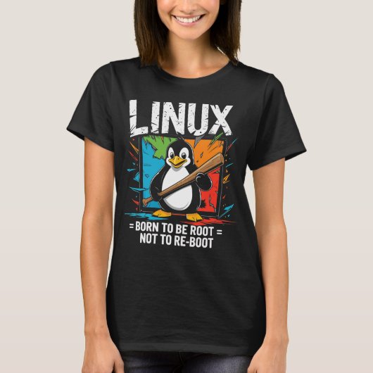 Linux - Born To Be Root T-shirt (Voorkant)