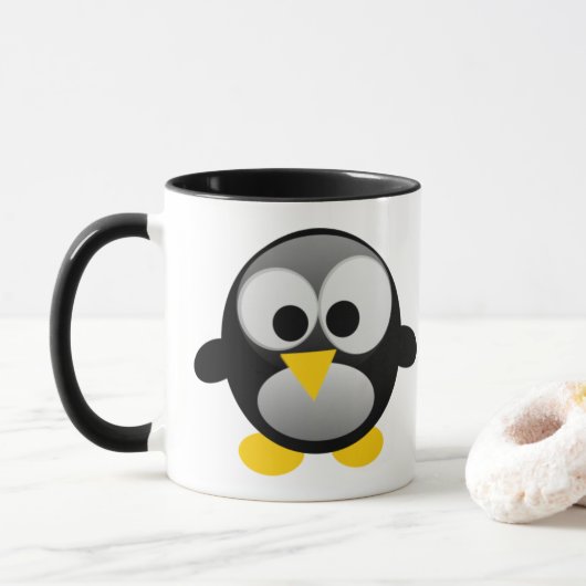Linux Clumsy Tux Penguin Mok (Met donut)