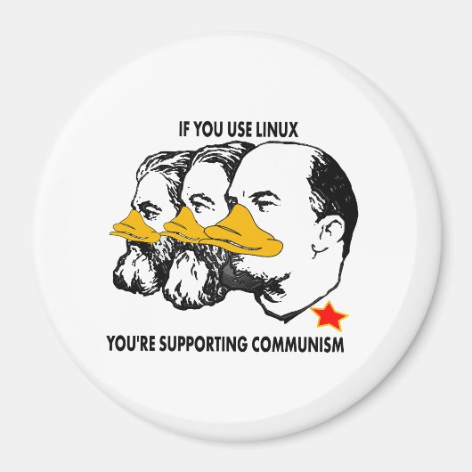 LINUX COMMUNISTEN MARX ENGELS LENIN MAGNEET (Voorkant)