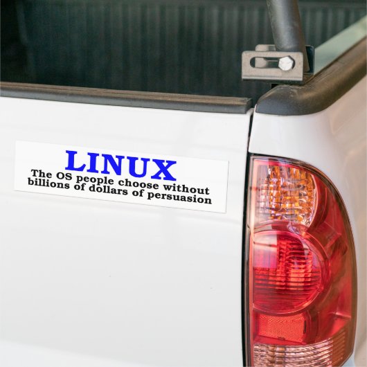 Linux. De OS mensen kiezen... Bumpersticker (Op Truck)