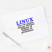 Linux. De OS mensen kiezen... Ronde Sticker (Envelop)