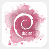Linux Debian Vierkante Sticker (Voorkant)