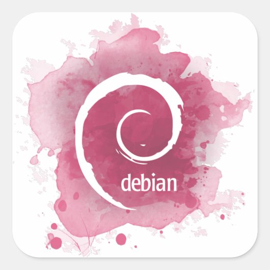 Linux Debian Vierkante Sticker (Voorkant)