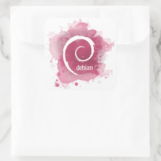 Linux Debian Vierkante Sticker (Tas)