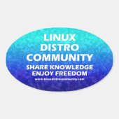 Linux Distro Community Oval Stickers (Voorkant)