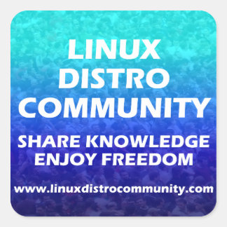 Linux Distro Community Square Sticker 2-formaten