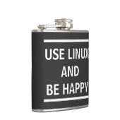 Linux gebruiken en gelukkig zijn heupfles (Rechts)