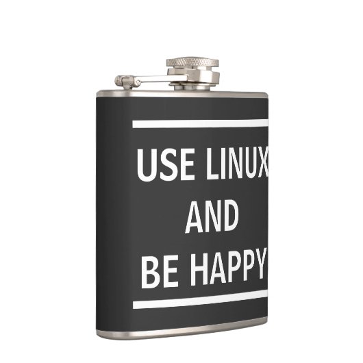 Linux gebruiken en gelukkig zijn heupfles (Rechts)