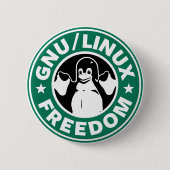 LINUX - GNU - FREEDOM Button (Voorkant)
