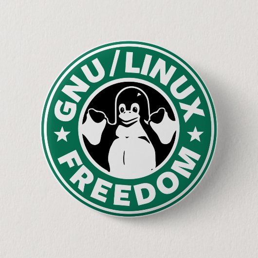 LINUX - GNU - FREEDOM Button (Voorkant)
